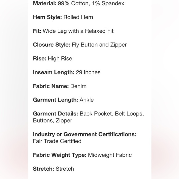 Women's High-Rise Sailor Wide Leg Ankle
Jeans - Universal Thread™ White new 🆕 - Picture 5 of 5